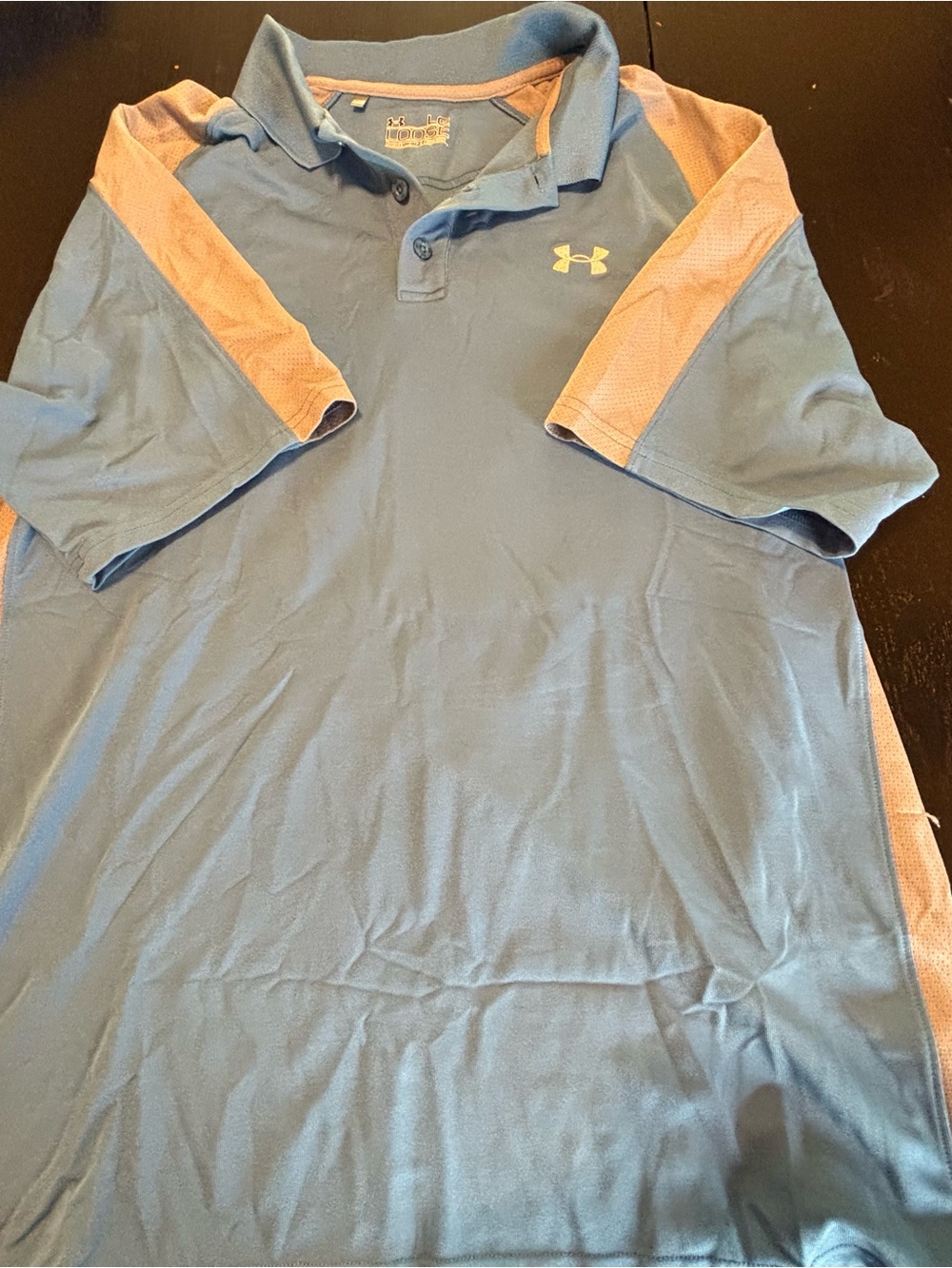 LG Men’s Light Blue Polo with Peach Accent Panels
